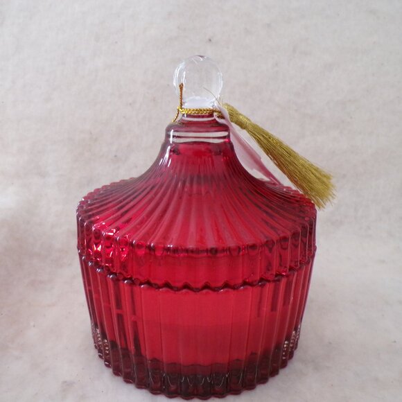 Bloom & Prosper Cinnamon Spice Candle In Beautiful Ruby Glass Jar - Picture 3 of 5
